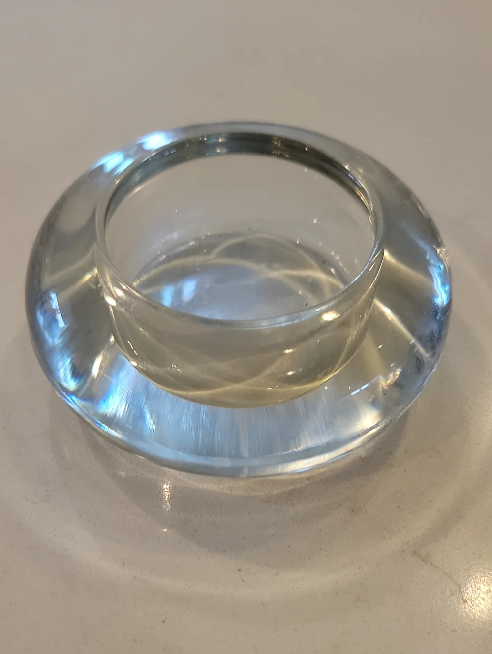 Pier 1 Clear Glass Round Tealight Candle Holder